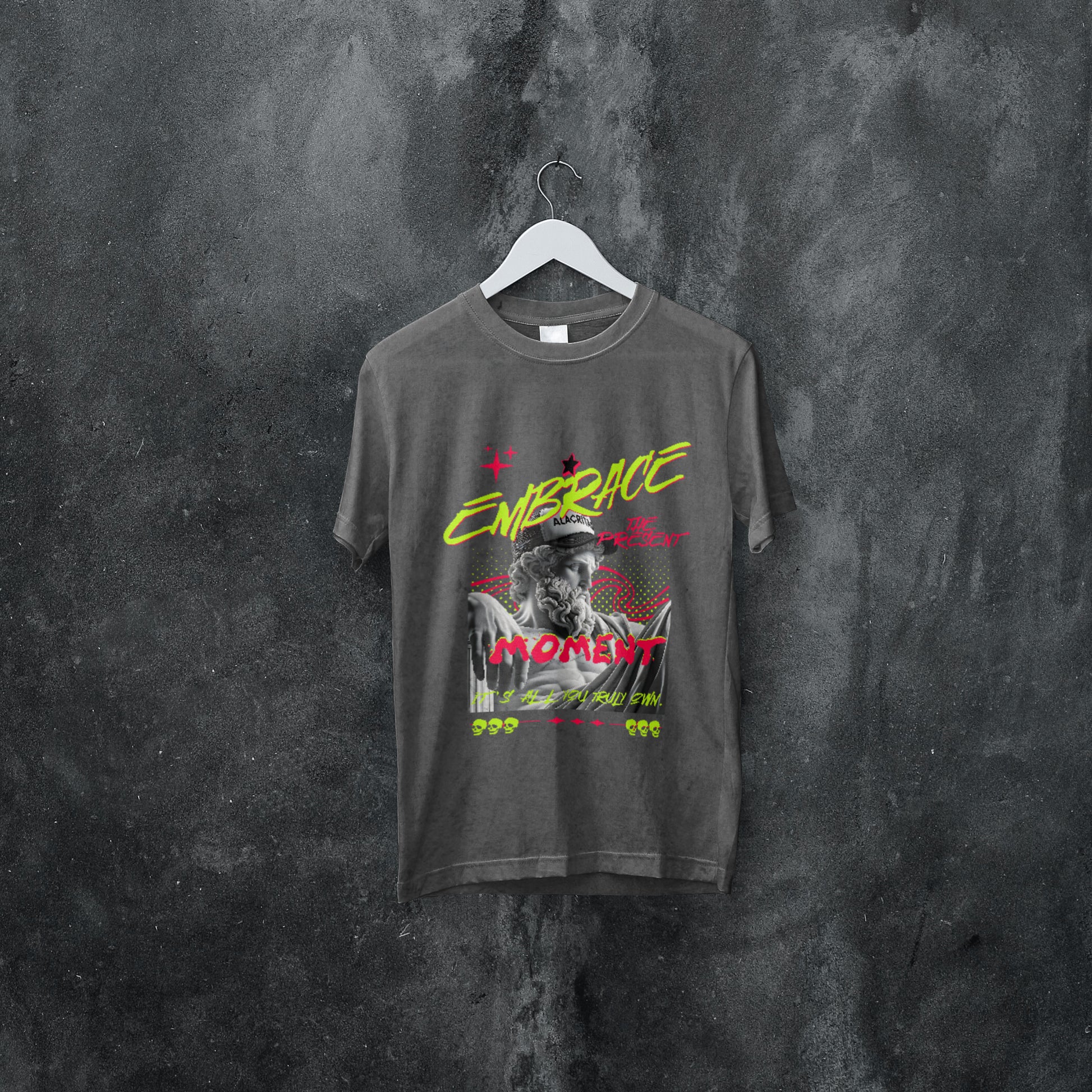 "Stoic Embrace" Oversized & Stone Washed T-shirt