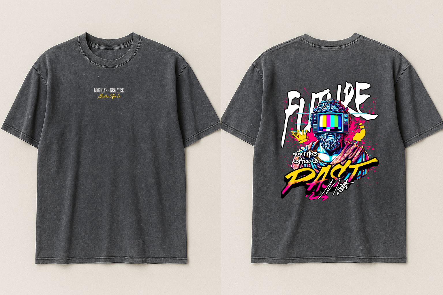 "Future & Past Myth" Oversized & Stone Washed T-shirt [Echo Edition]